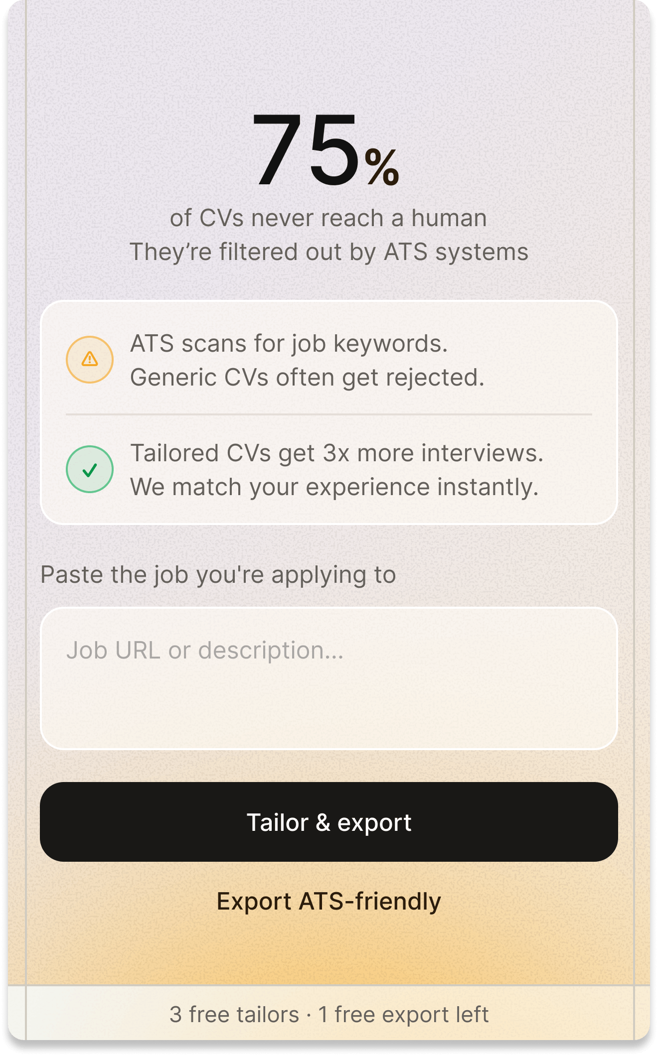 CV Tailor plugin: paste the job description