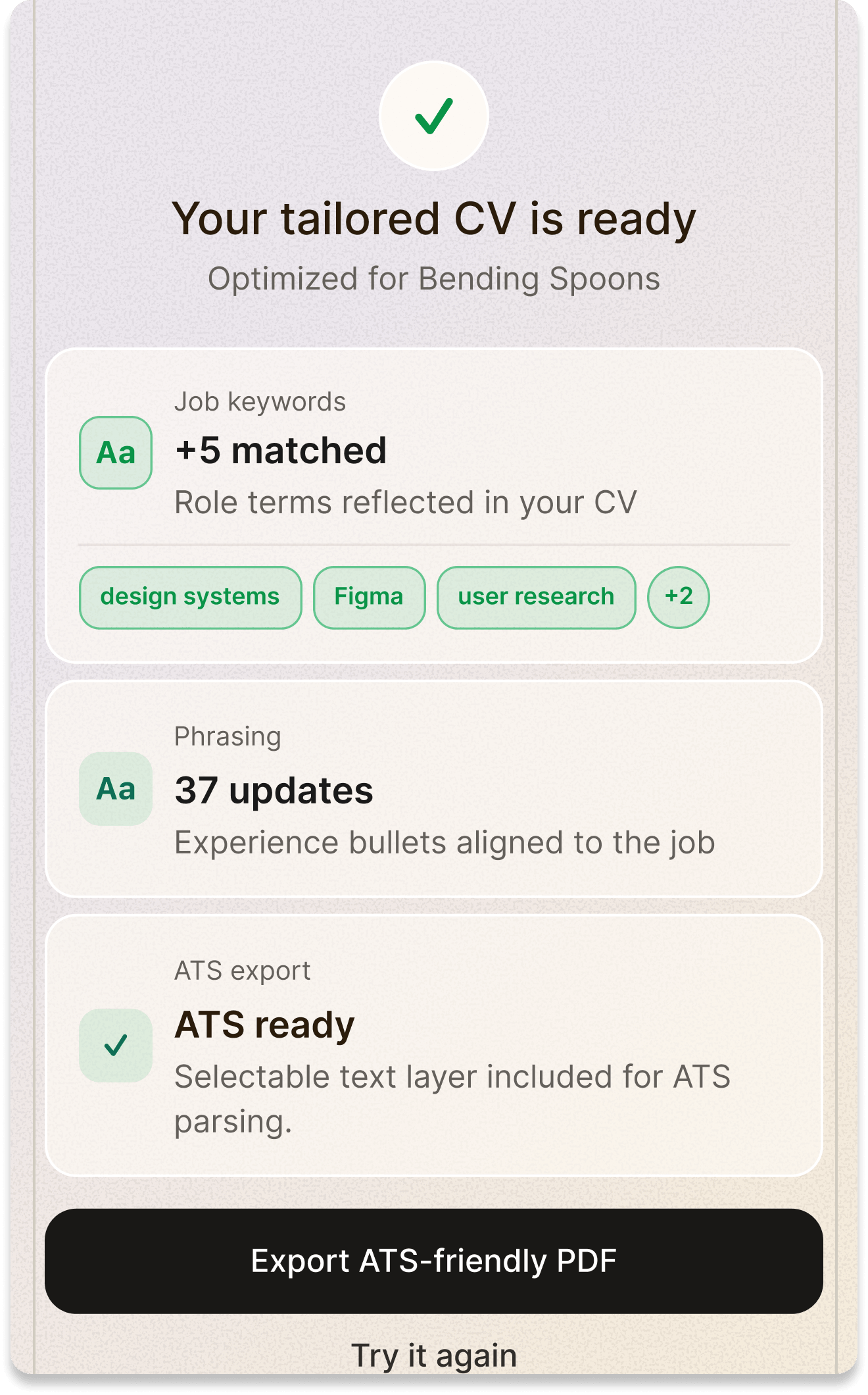 CV Tailor plugin: export your tailored PDF
